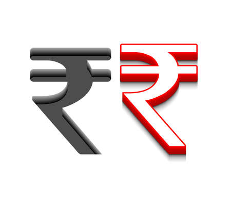 3d vector symbol rupee design with isolated on white.のイラスト素材