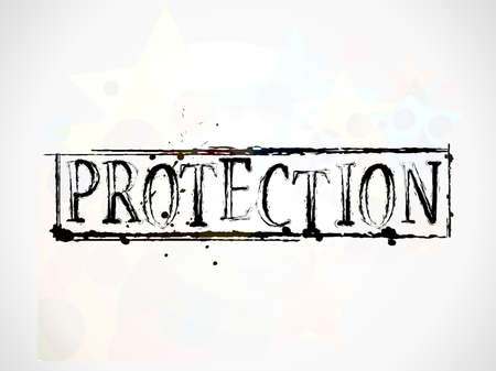 Protection grunge Text with used text design, vector illustration.のイラスト素材