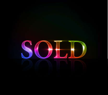 Sold colorful text with used text design, vector illustration.のイラスト素材
