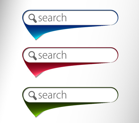 3d glossy search icon, three multi color isolated on white backgroundのイラスト素材