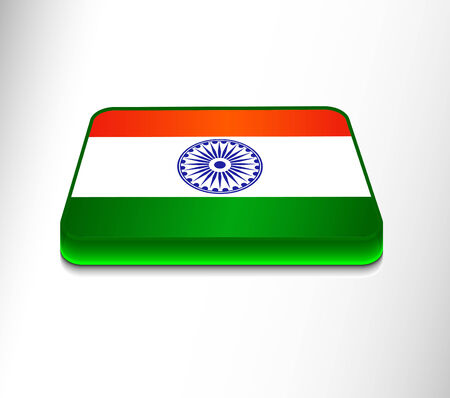 3d glossy indian flag symbol vector element design.のイラスト素材