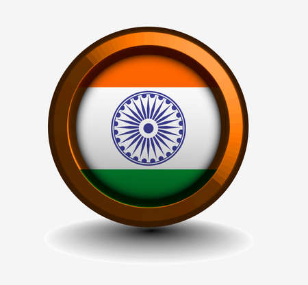3d glossy indian flag symbol vector element design.のイラスト素材
