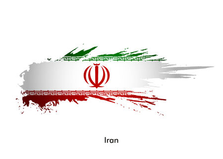 Iran flag with grunge design, vector illustration のイラスト素材