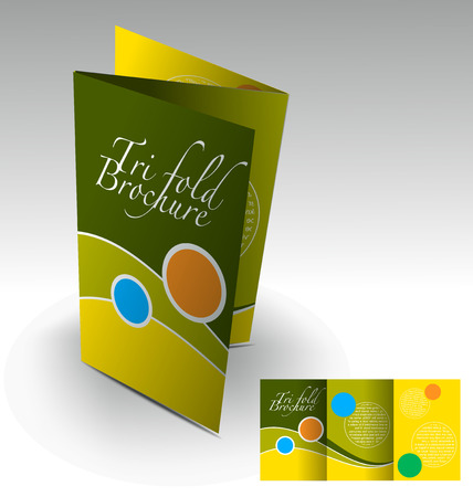Tri-fold brochure design elemenr, vector illustartion.のイラスト素材