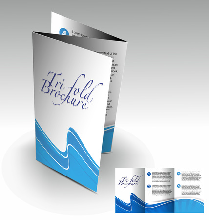 Tri-fold brochure design elemenr, vector illustartion.のイラスト素材