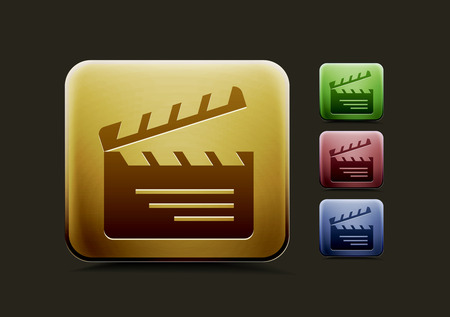 vector clapper boards  icon set, includes four color versions for your web colour design used.のイラスト素材