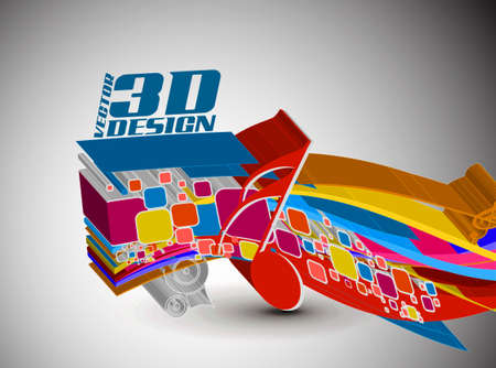 Abstract 3d design background, vector illustrationのイラスト素材
