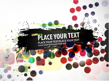 grunge  halftone banner on the black vector illustration. のイラスト素材