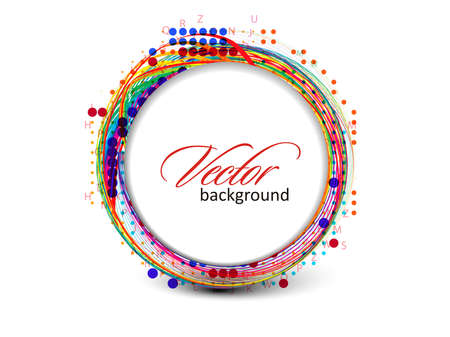 Abstract retro banner technology circles vector background.のイラスト素材