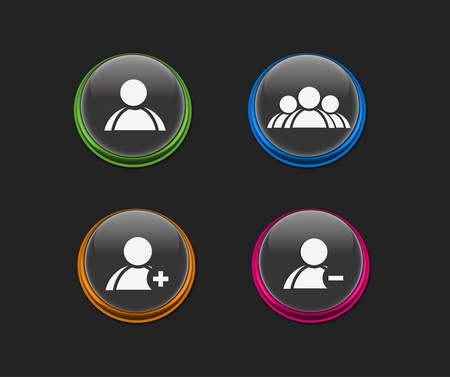 vector user icon set, includes four color versions for your web colour design used.のイラスト素材