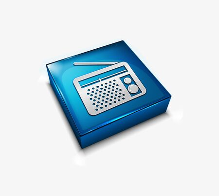 3d vector FM radio web icons design element.のイラスト素材