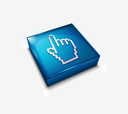 3d vector glossy hand cursor web icon design element.のイラスト素材
