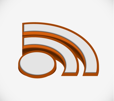 3d illustration of  rss icon over white backgroundのイラスト素材