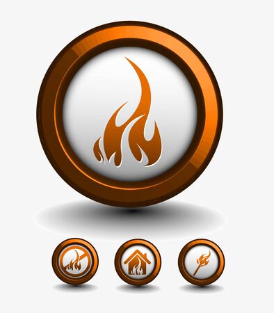 Fire icon set - vector illustrationのイラスト素材