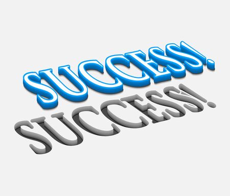 3d vector success text design with isolated on white. のイラスト素材