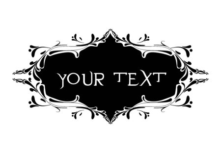 Vector ornate floral banner with white background.のイラスト素材