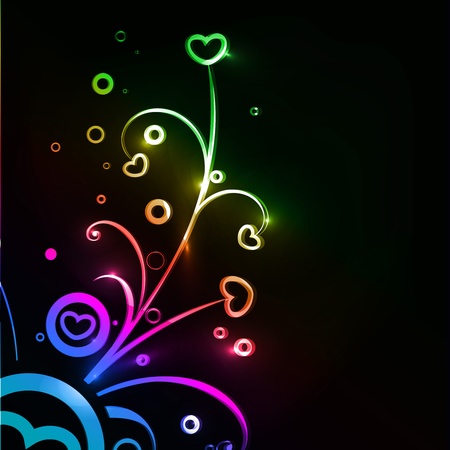 Abstract floral colorful heart design. vector eps10 illustration.のイラスト素材