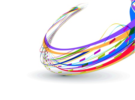 Abstract background with colorful bent lines. Vector illustrationのイラスト素材