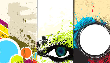 Set of abstract grunge banner with place for your text. vector illustration のイラスト素材