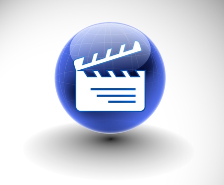 vector glossy clapper boards web icon design element.のイラスト素材