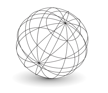 vector wireframe sphere globe illustration.のイラスト素材