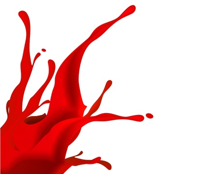 Isolated shot of paint splashing on white のイラスト素材