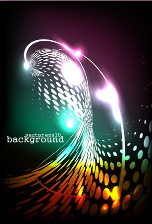 futuristic abstract glowing background - vector illustration のイラスト素材