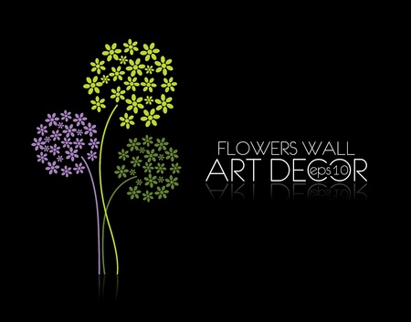 abstract vector flowers background with place for your text のイラスト素材
