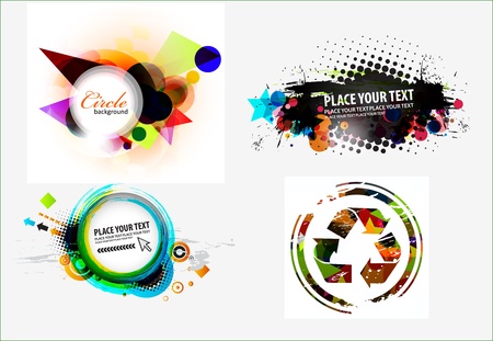 Set of abstract grunge stylish banners design.のイラスト素材