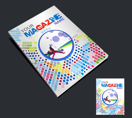 magazine cover layout design vectorのイラスト素材