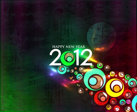 New year 2012 colorful design illustration.のイラスト素材