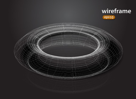 abstract futuristic 3d wire frame design elementのイラスト素材
