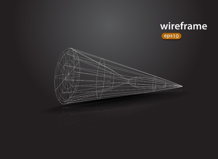 abstract futuristic 3d wireframe design elementのイラスト素材