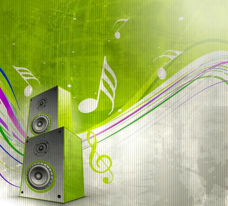 Music notes with music box for design element, vector illustration のイラスト素材