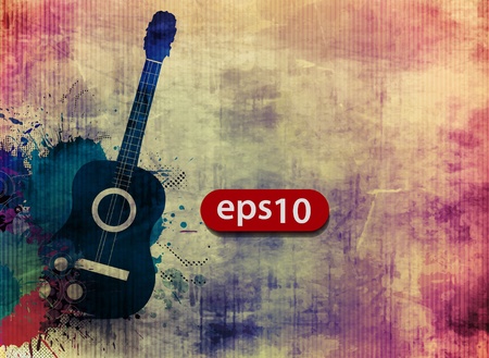 Abstract grunge texture with music guitar のイラスト素材