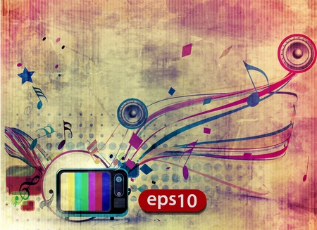 grunge artistic vector tv design illustration.のイラスト素材
