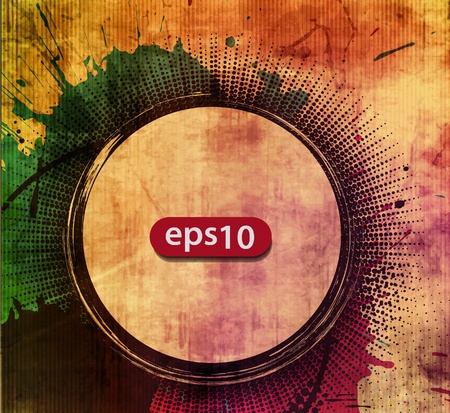 vector texhure grunge circle with place for your text.のイラスト素材