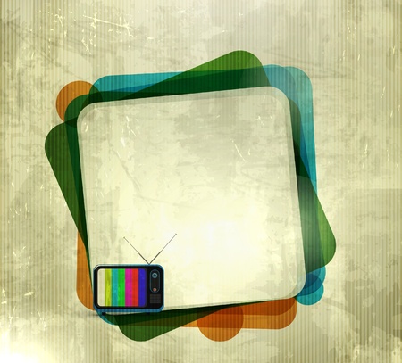 vector illustration of grunge texhure background with tv bannerのイラスト素材