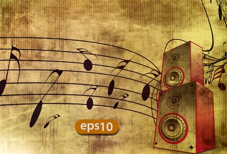 Music notes with music box for design element, vector illustration のイラスト素材