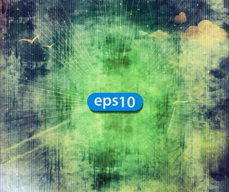 abstract artistic design with grunge cloud, vector illustration. のイラスト素材