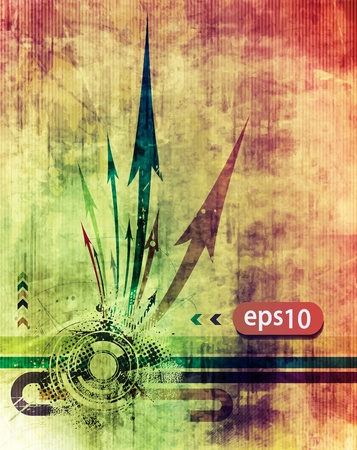 Abstract grunge arrow wave with grunge texture background.のイラスト素材