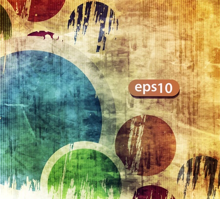 grunge circle colorful banner with texture elements のイラスト素材