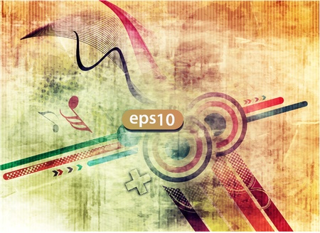 Abstract grunge technology lines vector background のイラスト素材