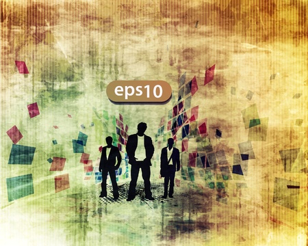 Vector of business people on the grunge background.のイラスト素材