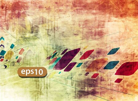 Vector background of grunge waving mosaic design.のイラスト素材