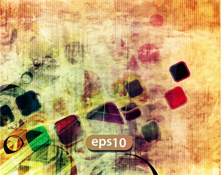 abstract multicolor grunge mosaic background, vector illustration.のイラスト素材