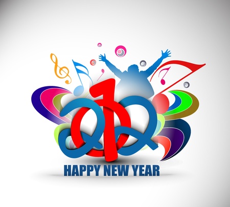 New year 2012 music party poster design. Vector illustration のイラスト素材