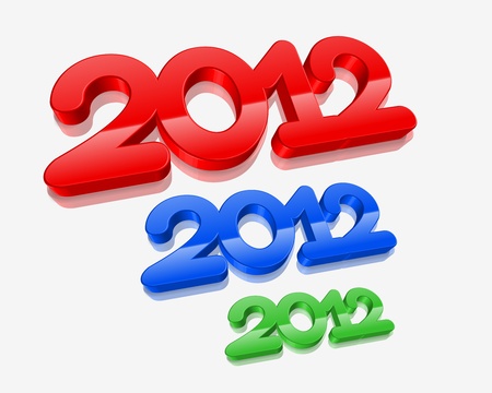 3d new year 2012 design element. Vector illustration のイラスト素材