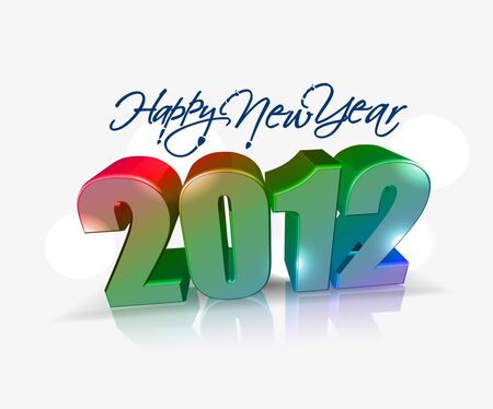 Happy new year 2012, colorful design.のイラスト素材