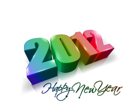 Happy new year 2012, colorful design.